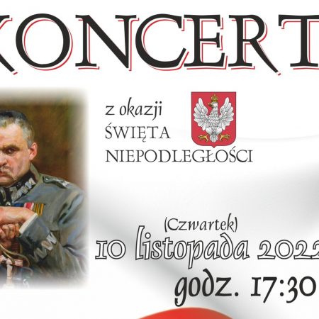 Plakat zapraszający do Stawigudy na koncert z okazji Święta Niepodległości Stawiguda 2022.