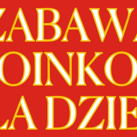 Plakat zapraszający do Centrum Kulturalno-Bibliotecznego w Gietrzwałdzie na zabawę choinkową dla dzieci Gietrzwałd 2023.