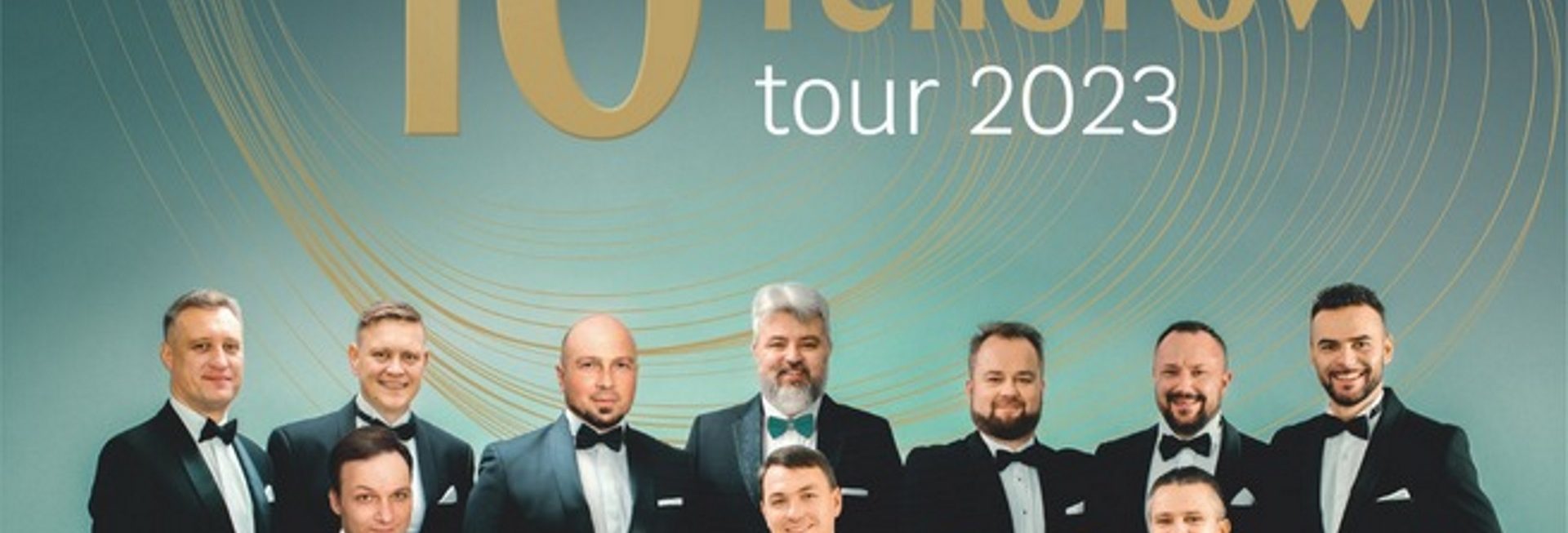 Plakat zapraszający na Koncert 10 Tenorów Filharmonia Olsztyn 2023.   