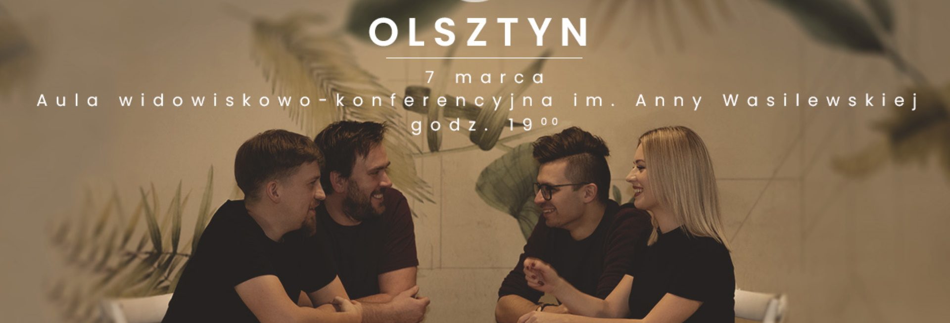Plakat zapraszający do Olsztyna na koncert zespołu Cztery Pory Miłowania Olsztyn 2023.