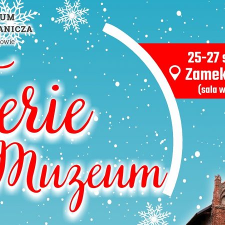 Plakat zapraszający w dniach 25-27 stycznia 2023 r. do Działdowa na ferie zimowe w Muzeum Pogranicza Działdowo 2023. 