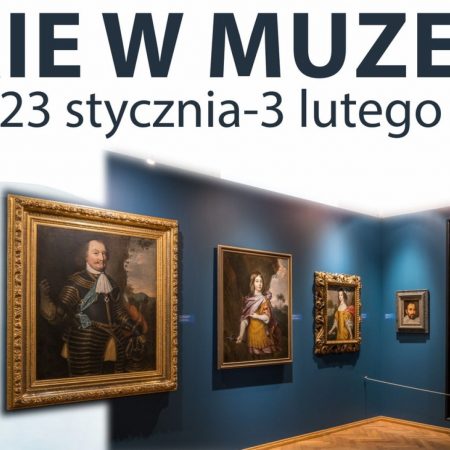 Plakat zapraszający w dniach od 23 stycznia do 3 lutego 2023 r. do Muzeum Warmii i Mazur w Olsztynie na ferie w Muzeum.