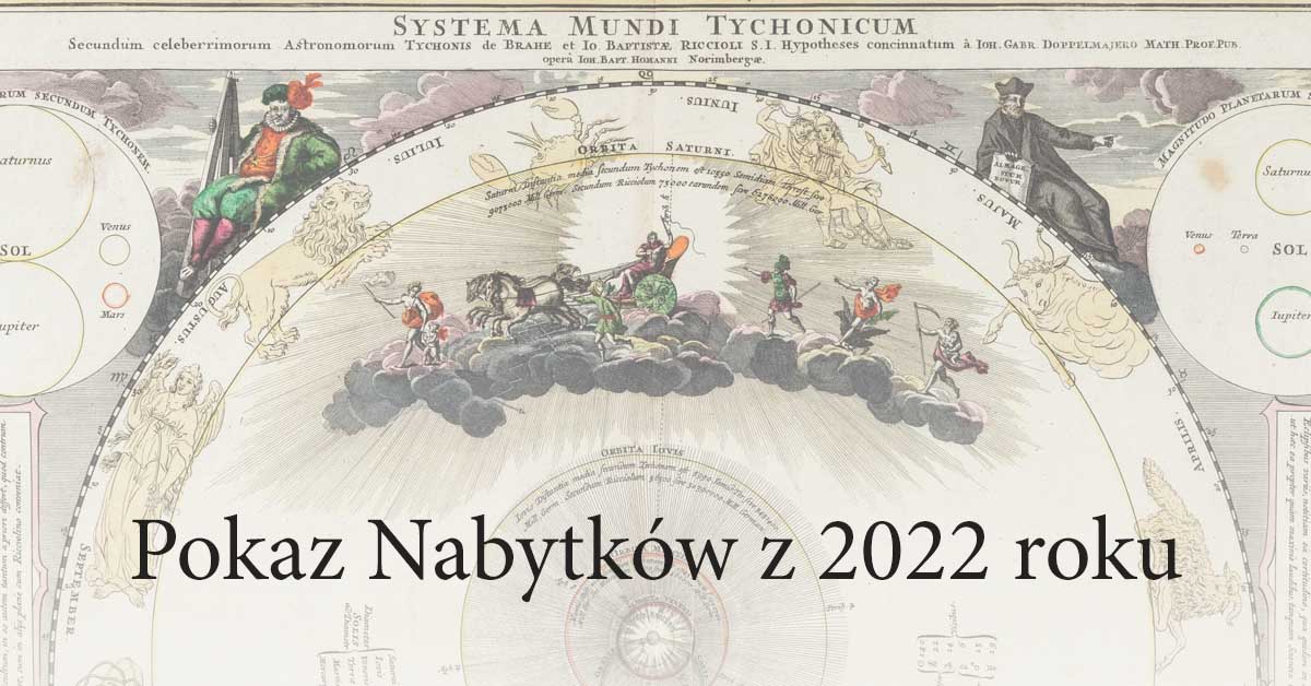 Plakat zapraszający do Muzeum Warmii i Mazur w Olsztynie na POKAZ NABYTKÓW w Muzeum Warmii i Mazur w Olsztynie 2023.