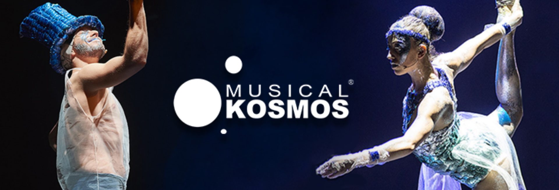 Plakat zapraszający do Centrum Edukacji i Inicjatyw Kulturalnych w Olsztynie na występ Teatru Młodych "MUSICAL KOSMOS" Olsztyn 2023.