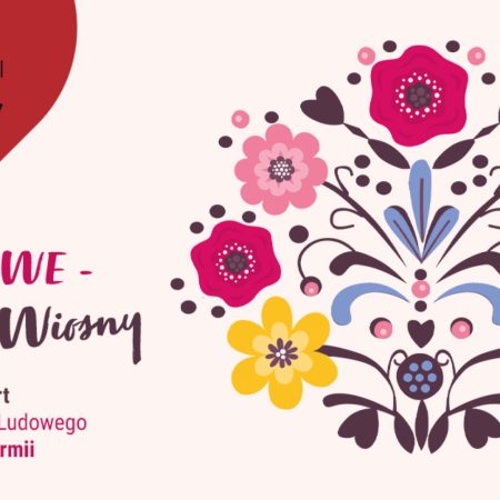 Plakat zapraszający we wtorek 28 marca 2023 r. do Lidzbarka Warmińskiego na koncert Perłowe Powitanie Wiosny Lidzbark Warmiński 2023.