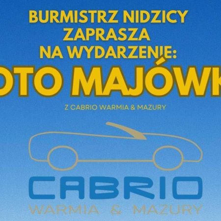 Plakat zapraszający w sobotę 6 maja 2023 r. do Nidzicy na Moto Majówkę Nidzica 2023.