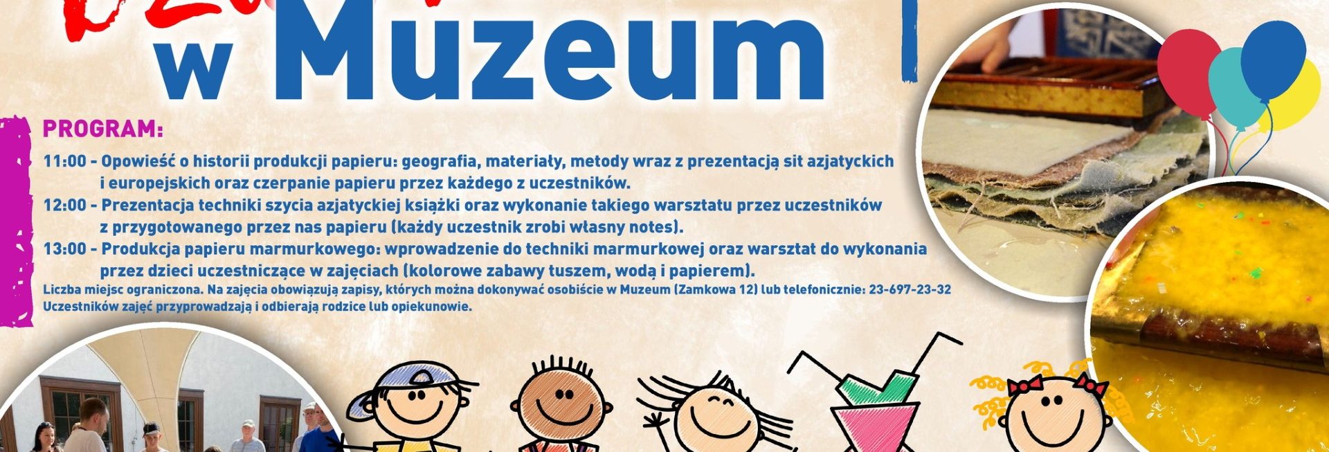 Plakat zapraszający w sobotę 3 czerwca 2023 r. do Działdowa na Dzień Dziecka w Muzeum Pogranicza - Zamek w Działdowie 2023.