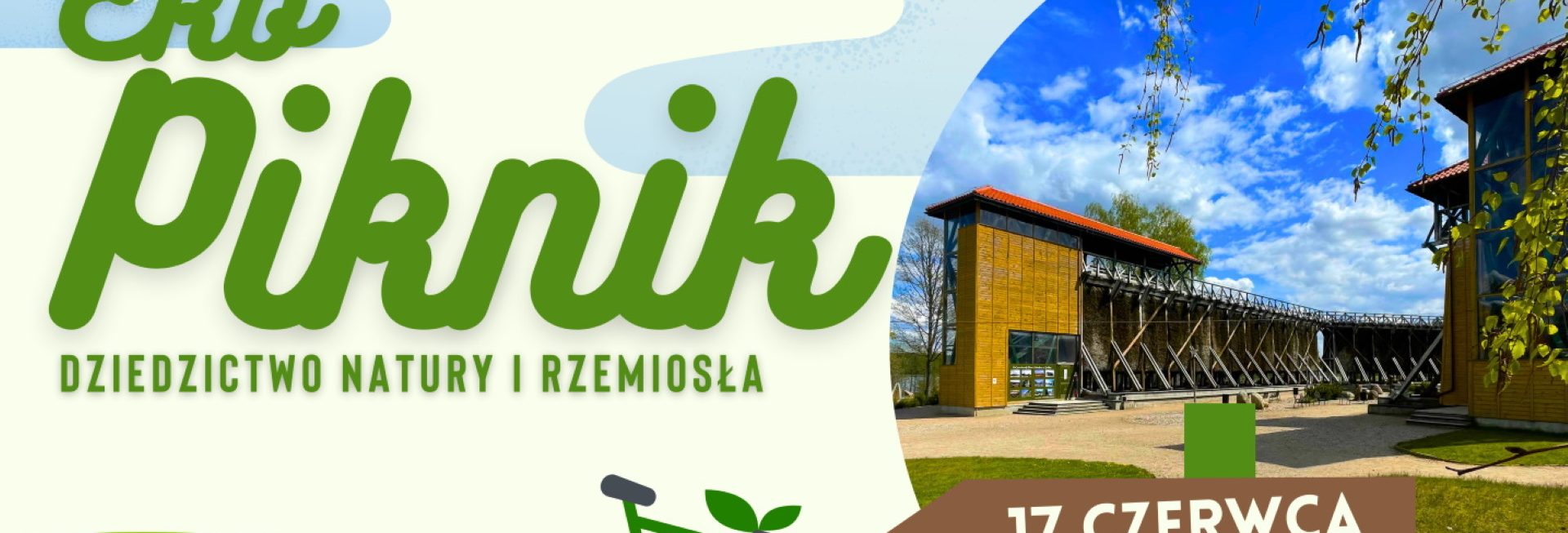 Plakat zapraszający w sobotę 17 czerwca 2023 r. do Gołdapi na Eko Piknik - Promenada Zdrojowa w Gołdapi 2023.