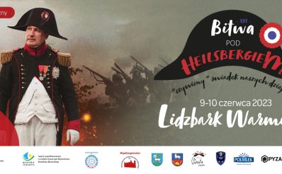 Plakat zapraszający w dniach 9-10 czerwca 2023 r. do Lidzbarka Warmińskiego na kolejną już 16. edycję Bitwy Pod Heilsbergiem Lidzbark Warmiński 2023.