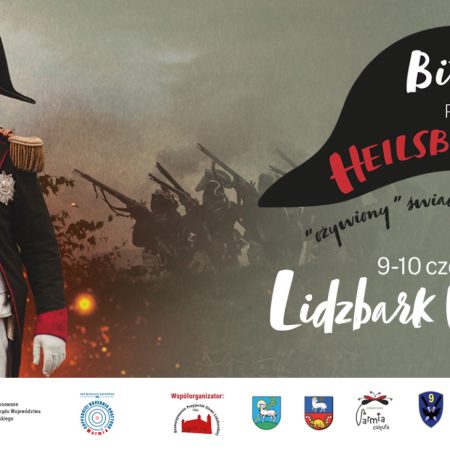 Plakat zapraszający w dniach 9-10 czerwca 2023 r. do Lidzbarka Warmińskiego na kolejną już 16. edycję Bitwy Pod Heilsbergiem Lidzbark Warmiński 2023.