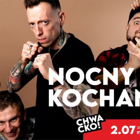 Plakat zapraszający w niedzielę 2 lipca 2023 r. do Olsztyna na koncert Nocny Kochanek Olsztyn 2023.
