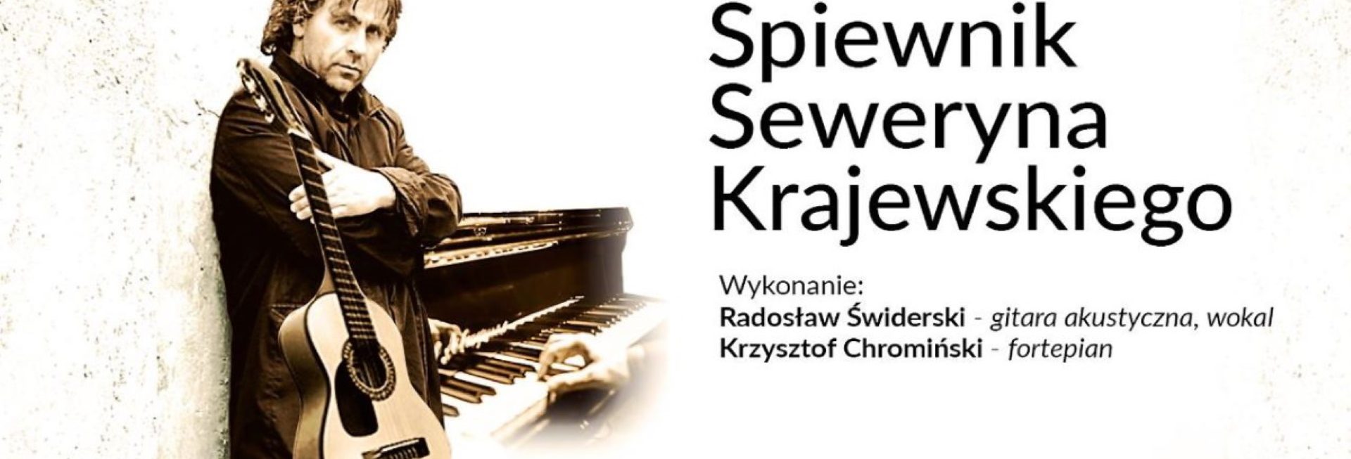Plakat zapraszający w piątek 16 czerwca 2023 r. do Wydmin na Koncert "Śpiewnik Seweryna Krajewskiego" Wydminy 2023.
