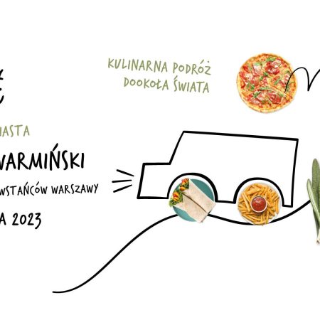 Plakat zapraszający w dniach 18-20 sierpnia 2023 r. do Lidzbarka Warmińskiego na 3. edycję Festiwalu Smaków Food Trucków Lidzbark Warmiński 2023.