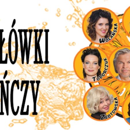 Plakat zapraszający na spektakl teatralny "Dwie Połówki Pomarańczy" 2023.