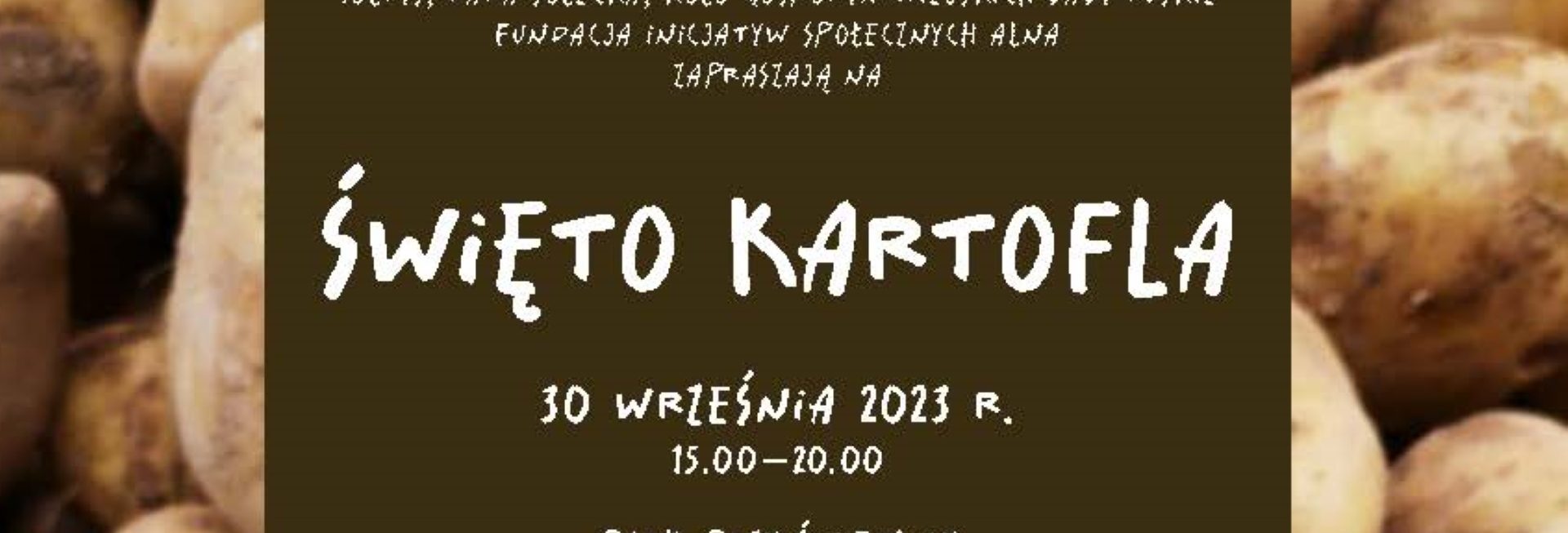 Plakat zapraszający w sobotę 30 września 2023 r. do miejscowości Ruś w gminie Stawiguda na Święto Kartofla RUŚ 2023. 