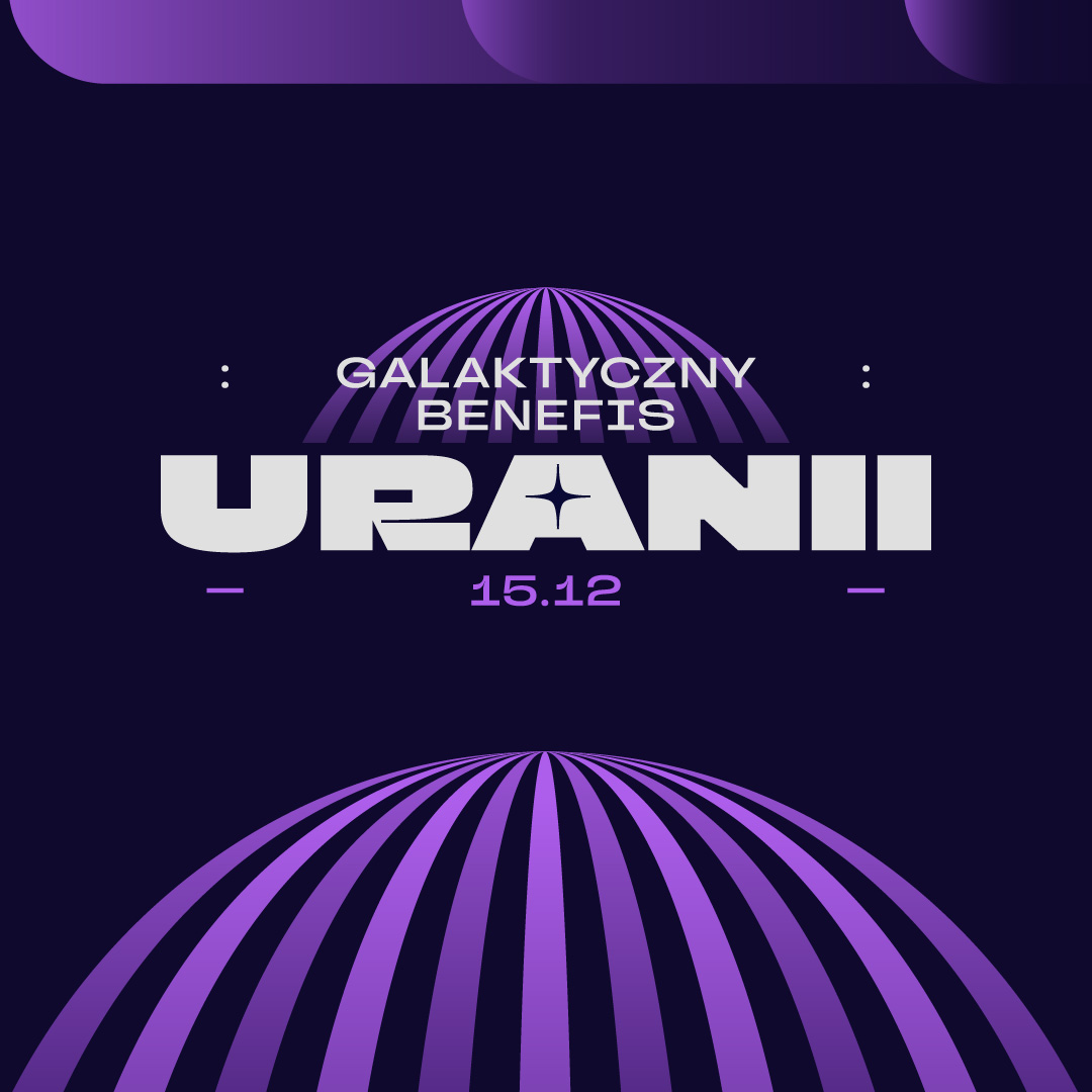 Plakat zapraszający w piątek 15 grudnia 2023 r. do Olsztyna na koncert Galaktyczny Benefis Hali Uranii Olsztyn 2023.