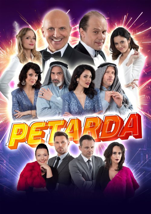 Plakat zapraszający na spektakl teatralny „Petarda”. 