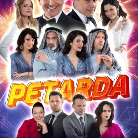 Plakat zapraszający na spektakl teatralny „Petarda”. 