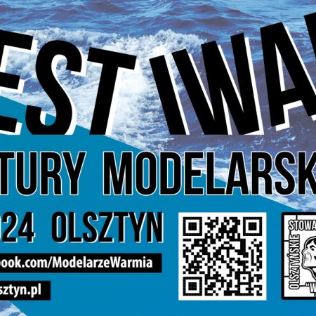 Plakat zapraszający w dniach 6-7 kwietnia 2024 r. do Olsztyna na Festiwal Kultury Modelarskiej Olsztyn 2024. 
