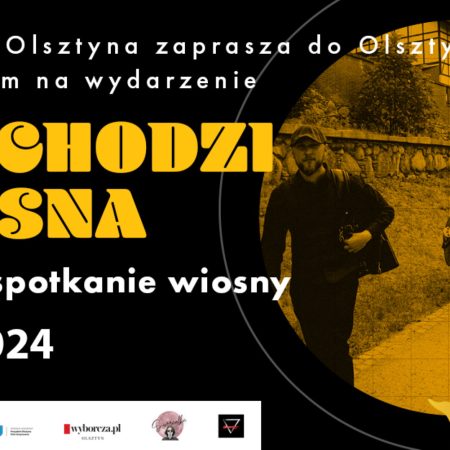 Plakat zapraszający w sobotę 16 marca 2024 r. do Olsztyna na pokazy i koncert "Nadchodzi Wiosna" Olsztyńskie Planetarium Olsztyn 2024.