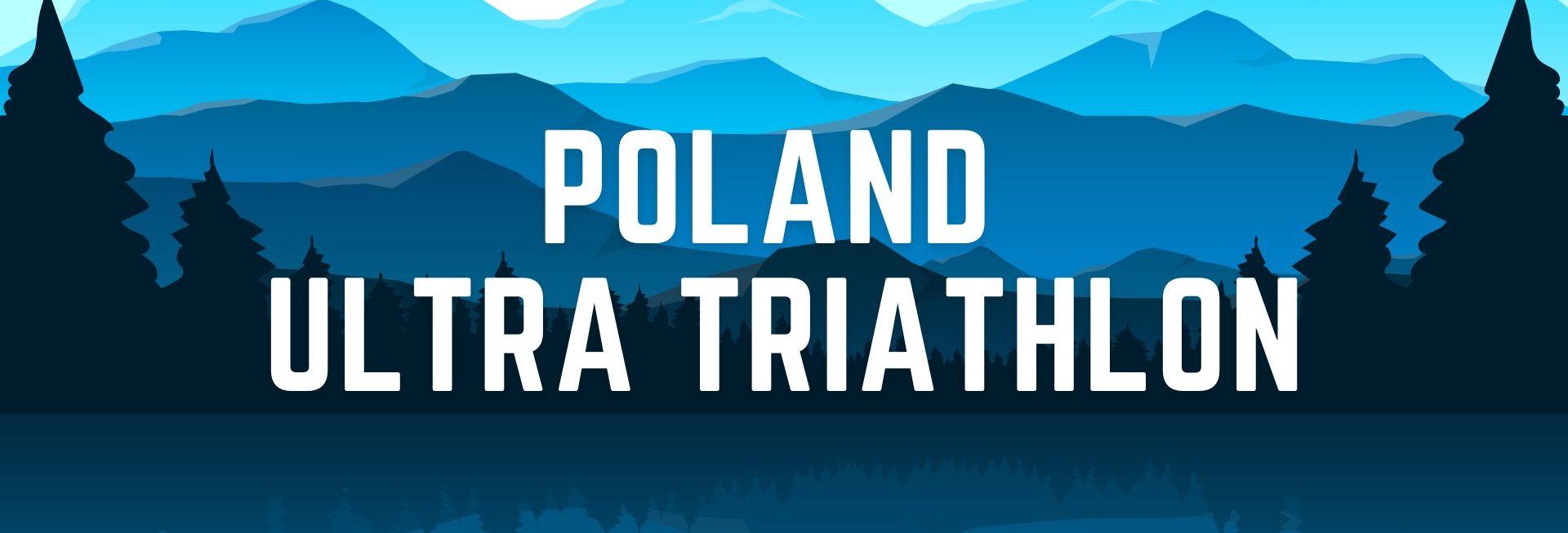 Plakat zapraszający w dniach 11-15 sierpnia 2024 r. do Mikołajek na Poland Ultra Triathlon Mikołajki 2024.  