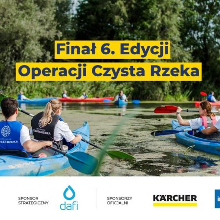 Plakat zapraszający w sobotę 25 maja 2024 r. do miejscowości Pajtuny w gminie Purda na Operację CZYSTA RZEKA - czysta rzeka Kośna Pajtuny 2024.