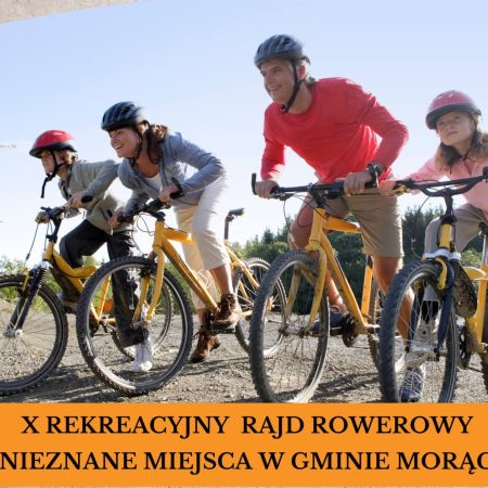 Plakat zapraszający w niedzielę 21 lipca 2024 r. do Morąga na Rekreacyjny Rajd Rowerowy z przewodnikiem - Nieznane Miejsca w Gminie Morąg 2024.