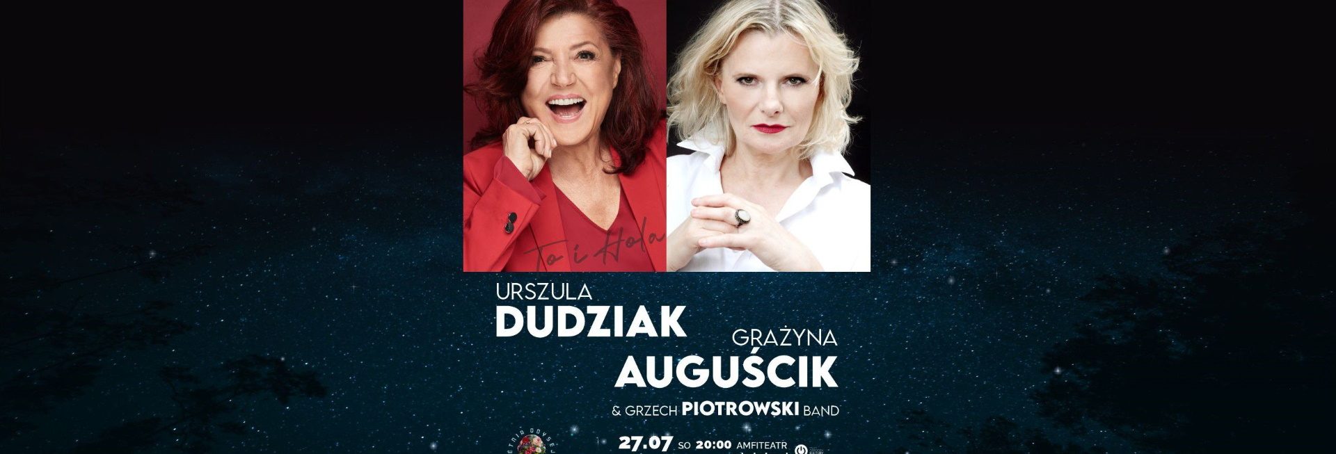 Plakat zapraszający w sobotę 27 lipca 2024 r. do Olsztyna na koncert Urszula Dudziak & Grażyna Auguścik Dni Olsztyna 2024.