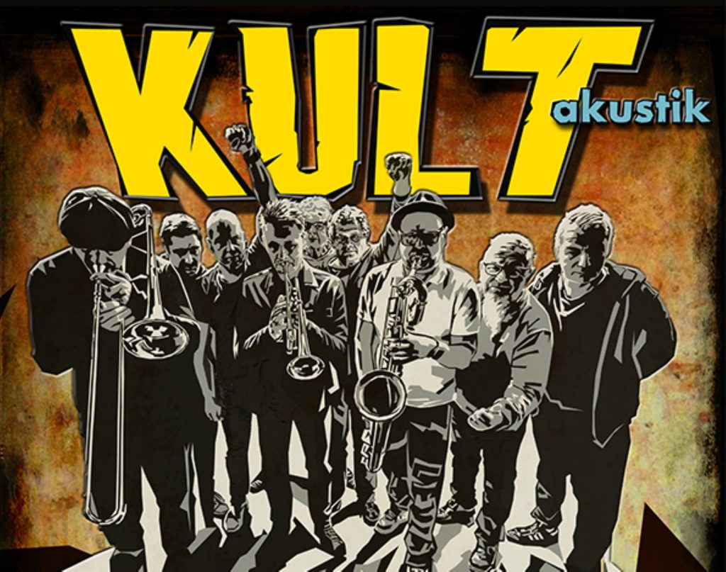 Plakat zapraszający na cykl koncertów grupy Kult "Akustik".