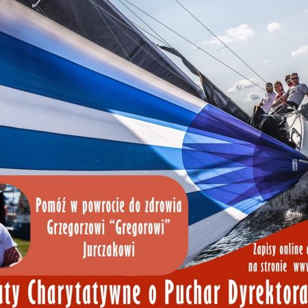 Plakat zapraszający w dniach 10-11 sierpnia 2024 r. do Iławy na XI Regaty Charytatywne "Żeglarze wspólnie przeciw białaczce" o Puchar Dyrektora ICSTiR - II Memoriał Arkadiusza Papierowskiego.