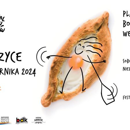 Plakat zapraszający w dniach 5-6 października 2024 r. do Bartoszyc na Festiwal Smaków Food Trucków Bartoszyce 2024.