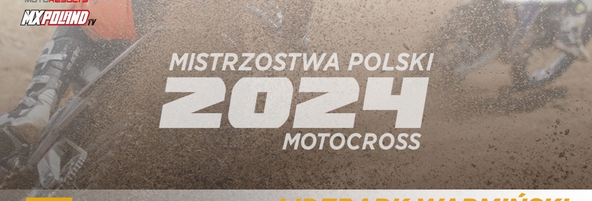 Plakat zapraszający w dniach 28-29 września 2024 r. do Lidzbarka Warmińskiego na 5 Rundę Mistrzostw Polski w Motocross & Quadcross Lidzbark Warmiński 2024. 