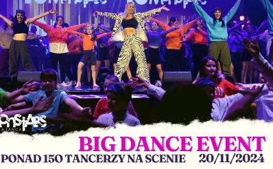 Plakat zapraszający w środę 20 listopada 2024 r. do Olsztyna na Big Dance Event Olsztyn 2024.