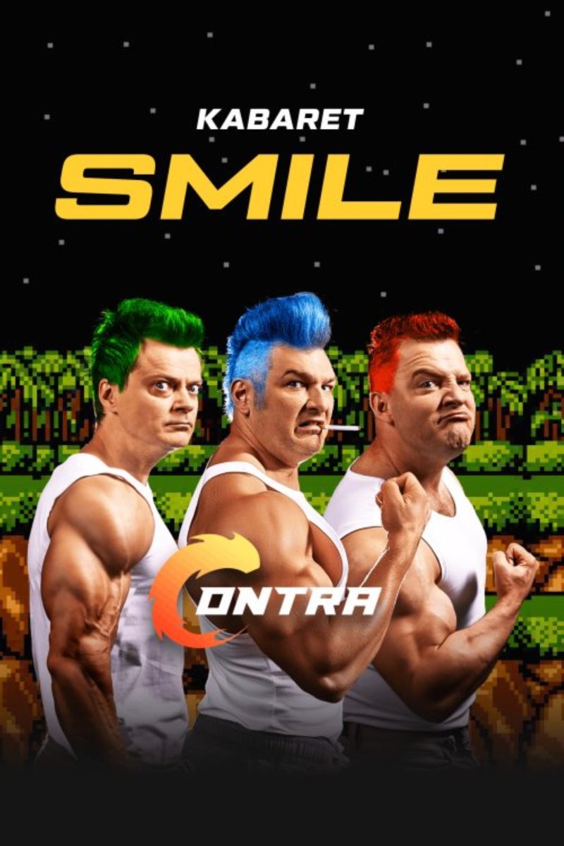 Plakat zapraszający na występ Kabaretu Smile "CONTRA".
