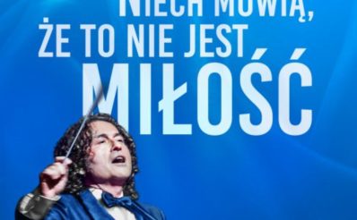 Plakat zapraszający w sobotę 25 stycznia 2025 r. do Olsztyna na koncert Piotra Rubika "Niech mówią że to nie jest miłość" Hala Urania Olsztyn 2025.