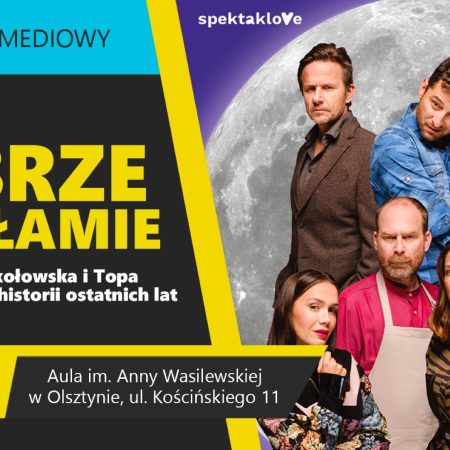 Plakat zapraszający w niedzielę 26 stycznia 2025 r. do Olsztyna na spektakl komediowy „Dobrze się kłamie” Olsztyn 2025.