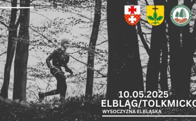 Plakat zapraszający w sobotę 10 maja 2025 r. do Elbląga na 4. edycję Biegów Meble Wojcik Ultra Wysoczyzna Elbląg/Tolkmicko 2025.