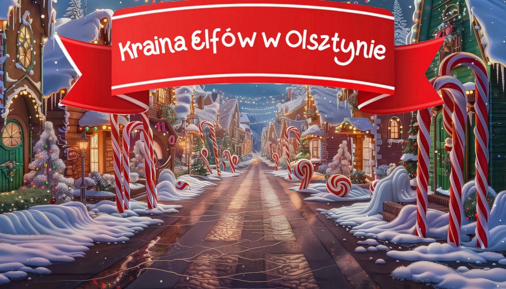 Plakat zapraszający w dniach 14-15 grudnia 2024 r. do Olsztyna do Krainy Elfów Olsztyn 2024.