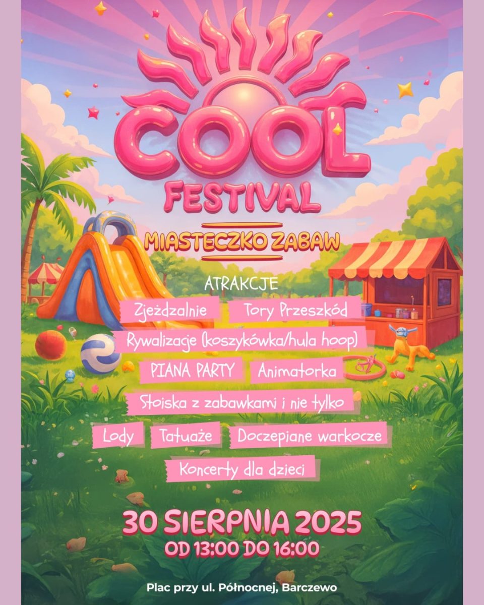 Plakat zapraszający w dniach 29-30 sierpnia 2025 r. do Barczewa na Coll Festival Open Battle DJ's Warmia Barczewo 2025.