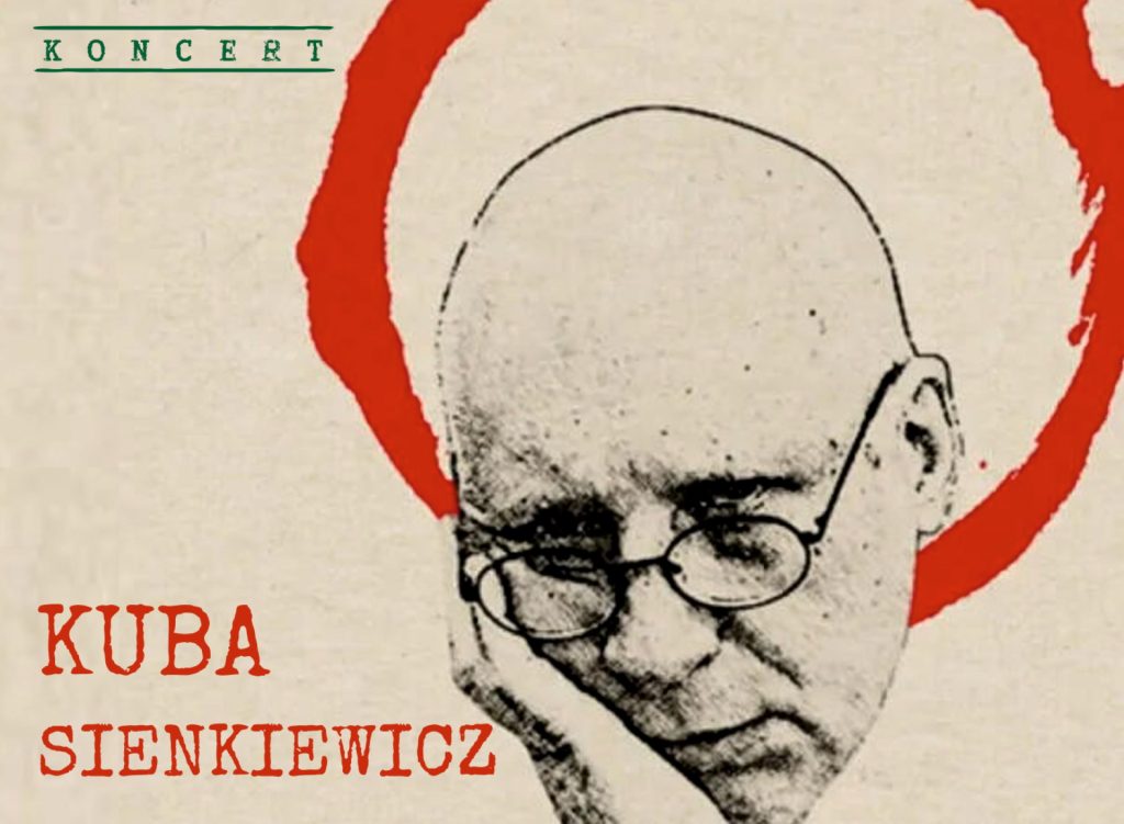 Plakat zapraszający w piątek 4 kwietnia 2025 r. do Gietrzwałdu na Koncert Kuba Sienkiewicz Gietrzwałd 2025.  