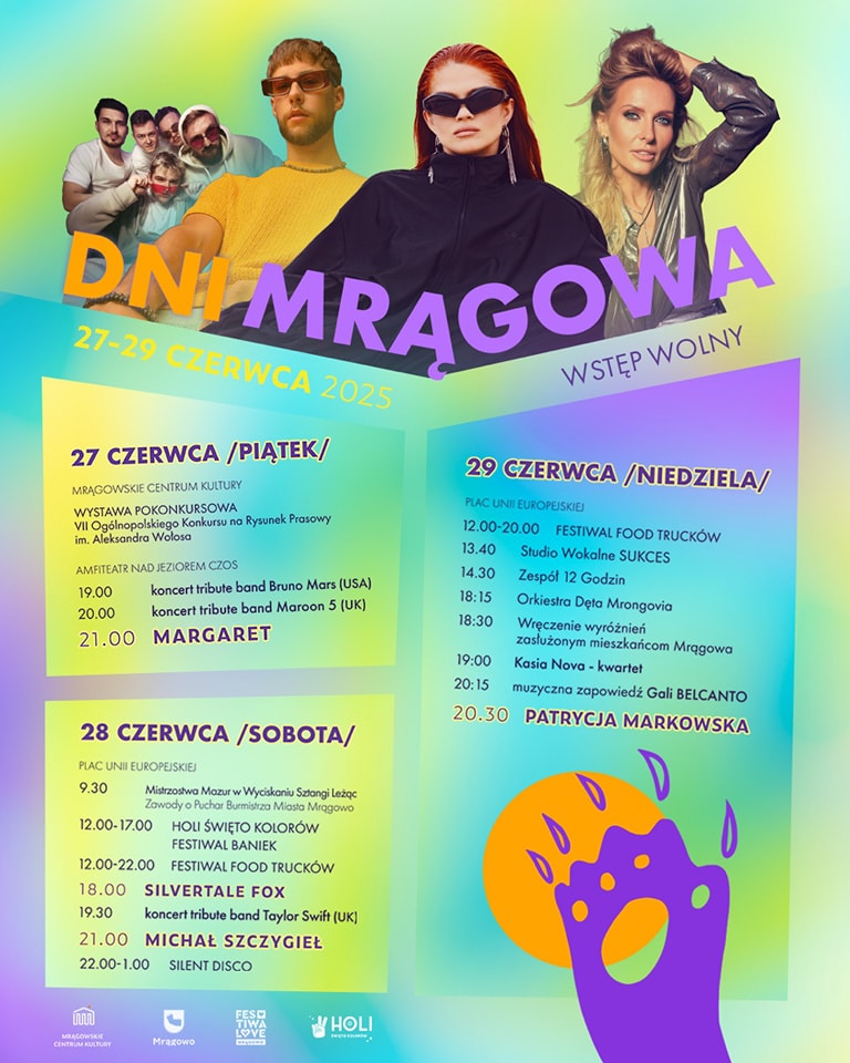 Program imprez podczas Dni Mrągowa 2025 r. 