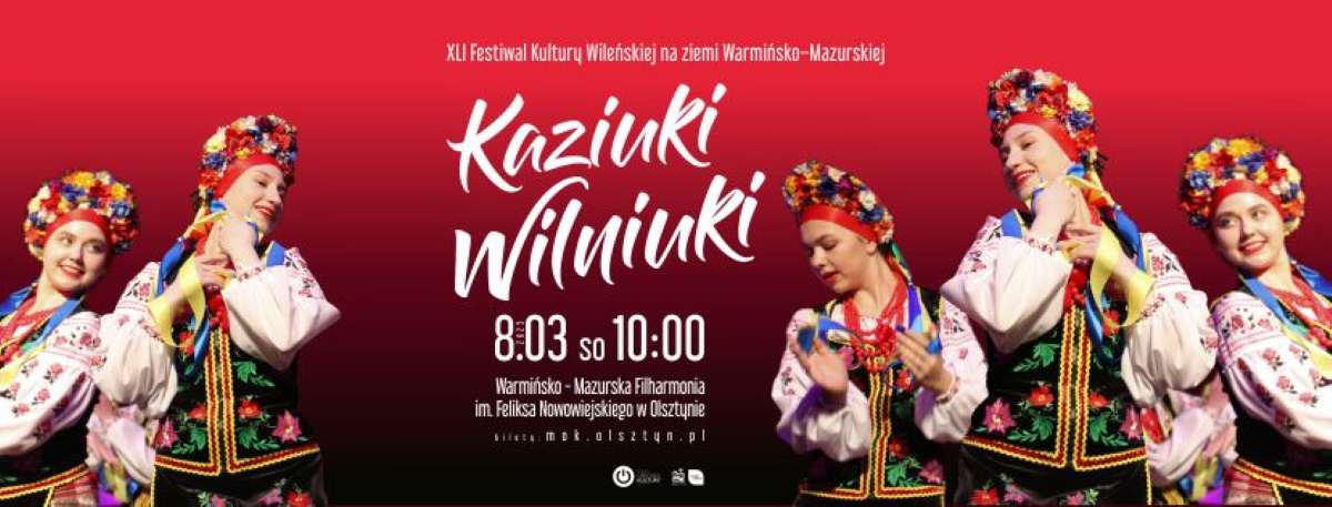 Plakat zapraszający w sobotę 8 marca 2025 r. do Olsztyna na Koncert Kaziukowy Olsztyn 2025.