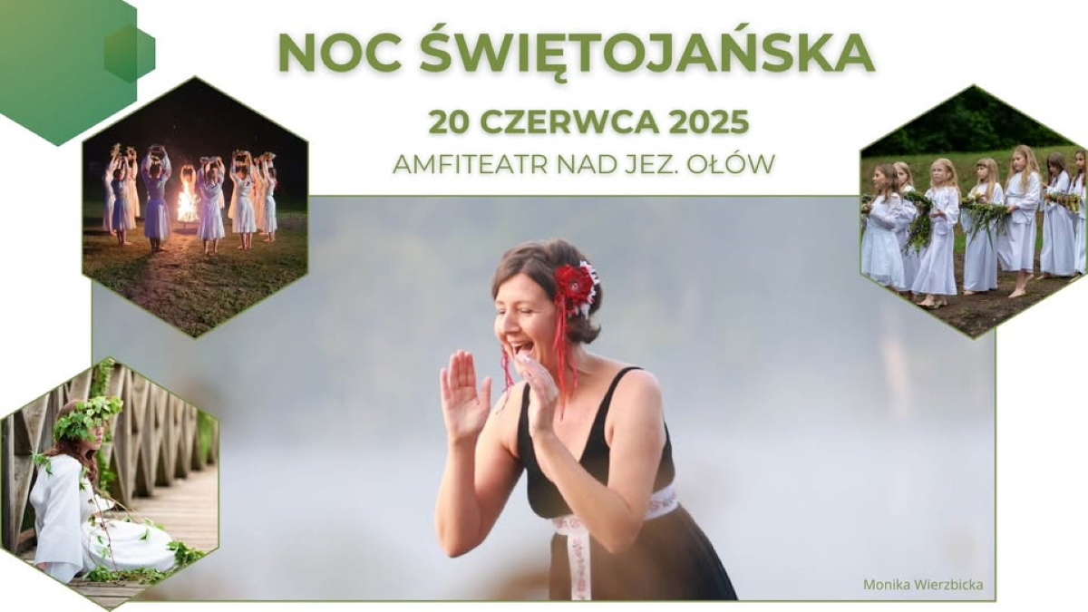 Plakat zapraszający w piątek 20 czerwca 2025 r. do Rynu na Noc Świętojańską Ryn 2025.