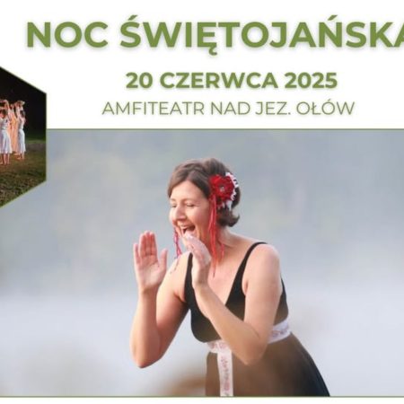 Plakat zapraszający w piątek 20 czerwca 2025 r. do Rynu na Noc Świętojańską Ryn 2025.