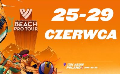 Plakat zapraszający w dniach 25-29 czerwca 2025 r. do Starych Jabłonek na Beach Pro Tour Warmia Mazury Challenge Stare Jabłonki 2025.