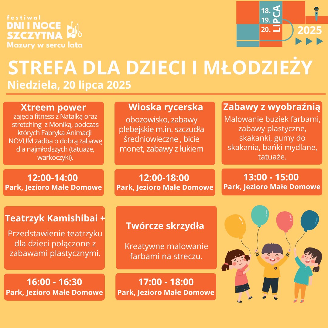 Dni i Noce Szczytna 2025. Scena dla dzieci i młodzieży.  