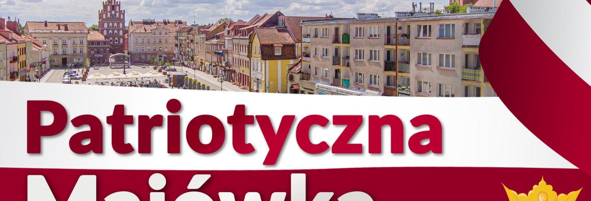 Plakat zapraszający w dniach 2-4 maja 2025 r. do Bartoszyc na Patriotyczną Majówkę Bartoszyce 2025.
