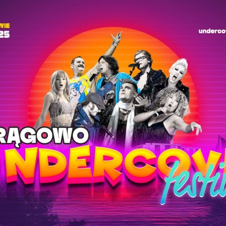 Plakat zapraszający w dniach 11-12 lipca 2025 r. do Mrągowa na Mrągowo Undercover Festival Mrągowo 2025.