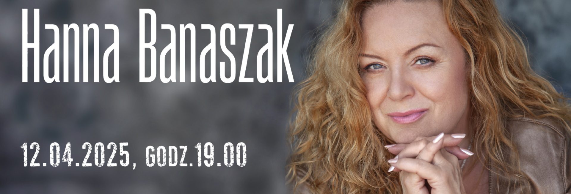 Plakat zapraszający w sobotę 12 kwietnia 2025 r. do Olsztyna na Koncert Hanna Banaszak - Scena Mirka Mastalerza Olsztyn 2025.