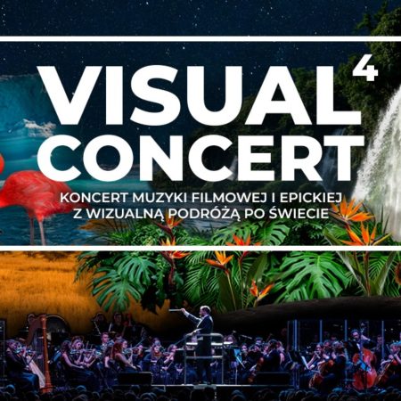 Plakat zapraszający w niedzielę 2 listopada 2025 r. do Olsztyna na Koncert Muzyki Filmowej i Epickie "Visual Concert 4" Hala Urania Olsztyn 2025.
